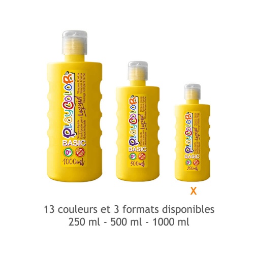 Peinture gouache liquide BASIC 250ml. JAUNE - PLAYCOLOR