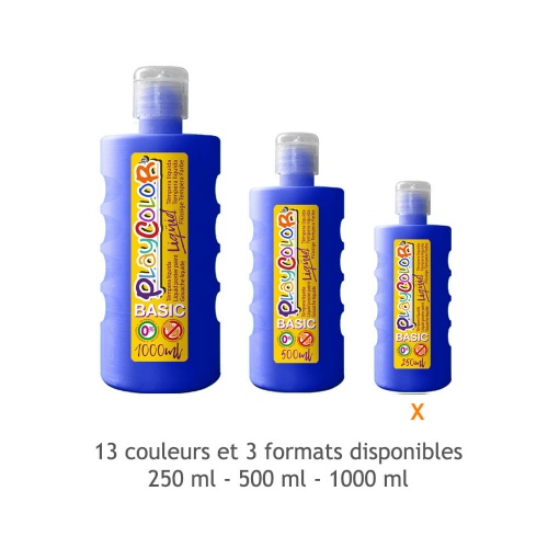 Peinture gouache liquide BASIC 250ml. BLEU FONCE - PLAYCOLOR