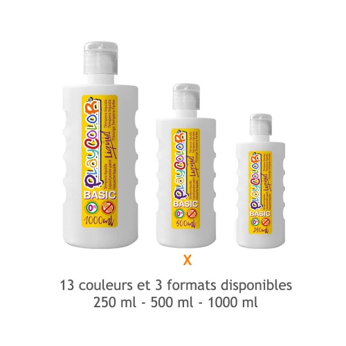 Peinture gouache liquide BASIC 500ml. BLANC - PLAYCOLOR