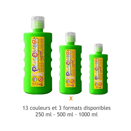 Peinture gouache liquide BASIC 500ml. VERT FONCE - PLAYCOLOR
