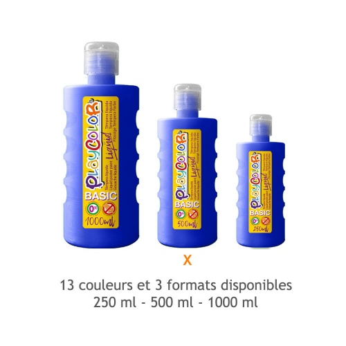 Peinture gouache liquide BASIC 500ml. BLEU FONCE - PLAYCOLOR