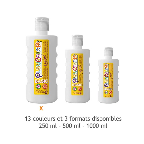 Peinture gouache liquide BASIC 1000ml. BLANC - PLAYCOLOR