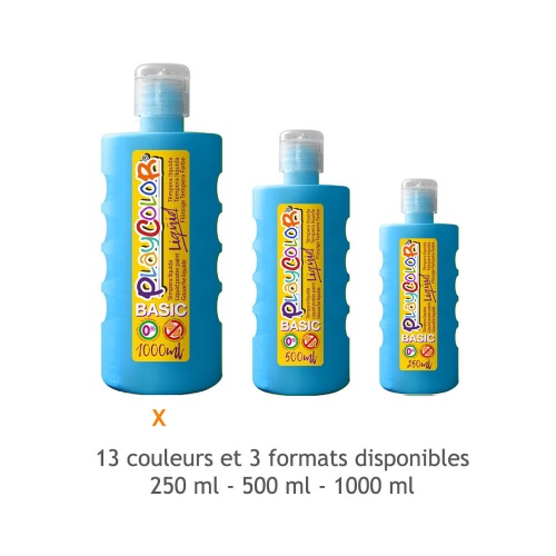 Peinture gouache liquide BASIC 1000ml. BLEU CLAIR - PLAYCOLOR