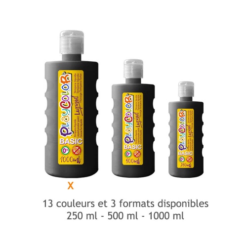 Peinture gouache liquide BASIC 1000ml. NOIR - PLAYCOLOR