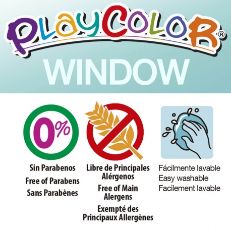 WINDOW ONE - Stick de peinture gouache solide 10 g pour fenêtre, céramique ou miroir - 6 couleurs assorties - PLAYCOLOR