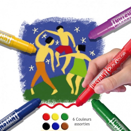 BASIC POCKET - Stylo de peinture gouache solide 5 g - 6 couleurs assorties - PLAYCOLOR