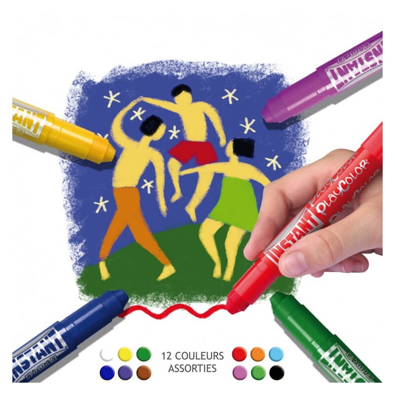 Peinture Gouache Solide en stick 10g - 12 couleurs assort. - BASIC ONE