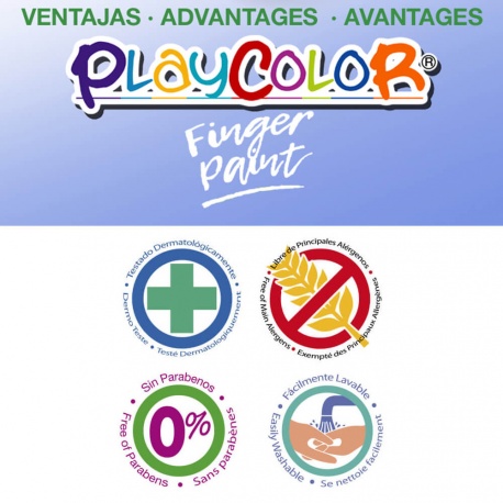 FINGER PAINT BASIC - Peinture au doigt - 250 ml. Couleur Jaune - PLAYCOLOR