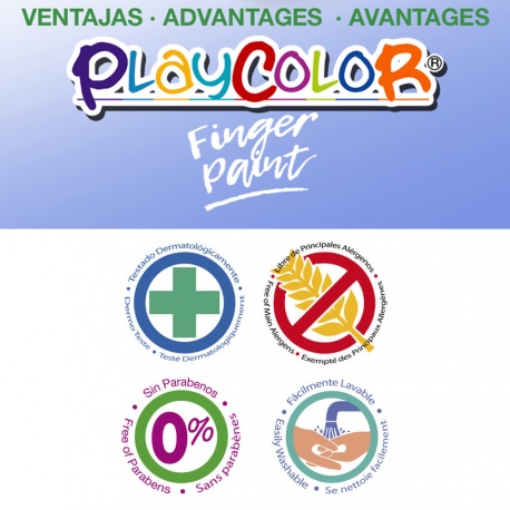 FINGER PAINT BASIC - Peinture au doigt - 250 ml. Couleur Bleu - PLAYCOLOR