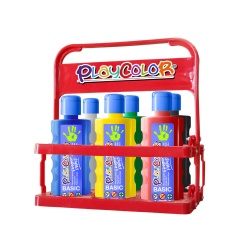 FINGER PAINT BASIC - Lot de 6 Peinture au doigt - 500 ml. avec casier de rangement - PLAYCOLOR