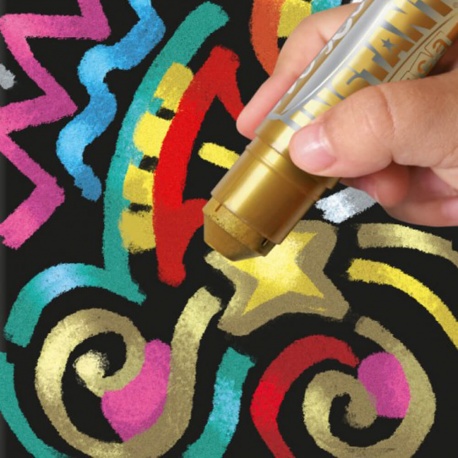 METALLIC ONE - 2 Sticks de peinture gouache solide 10 g - Couleur OR et ARGENT - PLAYCOLOR