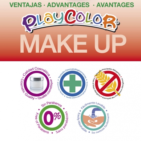 MAKE UP METALLIC POCKET - Stick de maquillage sans parabènes - 6 couleurs métalliques assorties - PLAYCOLOR