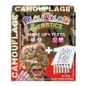 Pack 3-en-1 - Maquillage + T-Shirt à peindre + Stick de peinture pour textile - Thème CAMOUFLAGE - PLAYCOLOR