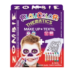 Pack 3-en-1 - Maquillage + T-Shirt à peindre + Stick de peinture pour textile - Thème ZOMBIE - PLAYCOLOR