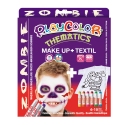 Pack 3-en-1 - Maquillage + T-Shirt à peindre + Stick de peinture pour textile - Thème ZOMBIE - PLAYCOLOR