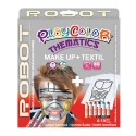 Pack 3-en-1 - Maquillage + T-Shirt à peindre + Stick de peinture pour textile - Thème ROBOT - PLAYCOLOR