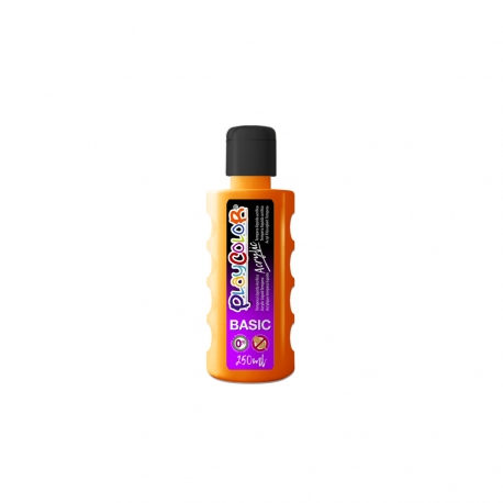 ACRYLIC BASIC - Peinture liquide acrylique 250 ml. - Coloris ORANGE - PLAYCOLOR
