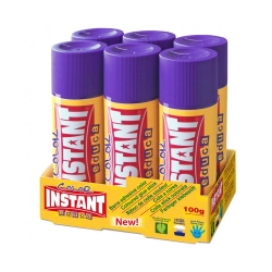 Lot de 6 Batons de Colle 100g couleur violet - grand format - facile à prendre en main pour les enfants - INSTANT