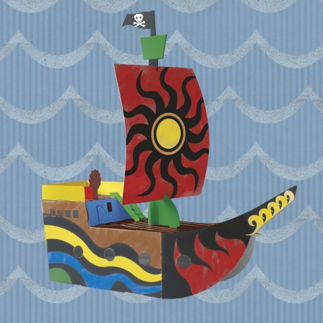 Pack 3-en-1 - Maquillage + T-Shirt à peindre + Stick de peinture pour textile - Thème PIRATE - PLAYCOLOR
