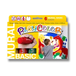 BASIC ONE - Stick de peinture gouache solide 10 g - 12 couleurs assorties - PLAYCOLOR