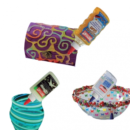 Lot de 6 Colles liquide transparente - SUPERCLEAR  266ml. - INSTANT