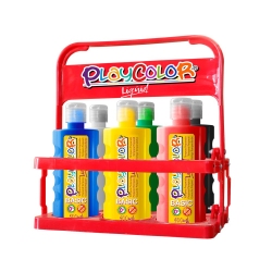 Lot de 6 Peinture gouache liquide BASIC 500ml avec casier de rangement - PLAYCOLOR