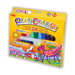 BASIC ONE - Stick de peinture gouache solide 10 g - 12 couleurs assorties - PLAYCOLOR