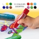 BASIC ONE - Stick de peinture gouache solide 10 g - 12 couleurs assorties - PLAYCOLOR