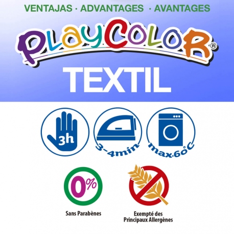 Pack 2-en-1 comprenant 2 POCHOIRS filles + TEXTIL POCKET - 6 Stylos de peinture gouache solide spécial textile - PLAYCOLOR 