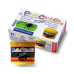 ACRYLIC BASIC - Lot de 6 pots de peinture acrylique métallique - 40 ml. Monocouleur OR - PLAYCOLOR