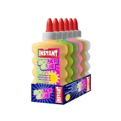 Lot de 6 Colles couleur transparente 180ml - 6 couleurs assorties - Loisirs créatifs - INSTANT