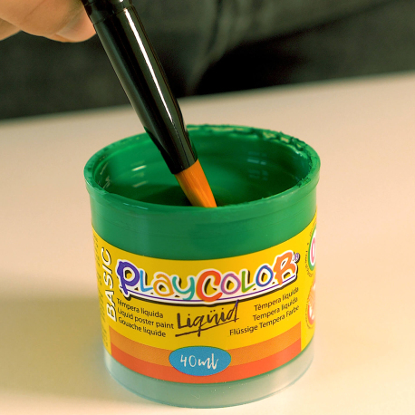 Lot de 12 pots de peinture gouache liquide BASIC - 40 ml. couleurs assorties - PLAYCOLOR