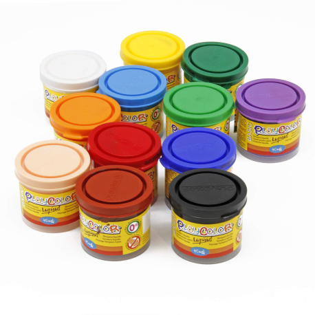 Lot de 12 pots de peinture gouache liquide BASIC - 40 ml. couleurs assorties - PLAYCOLOR