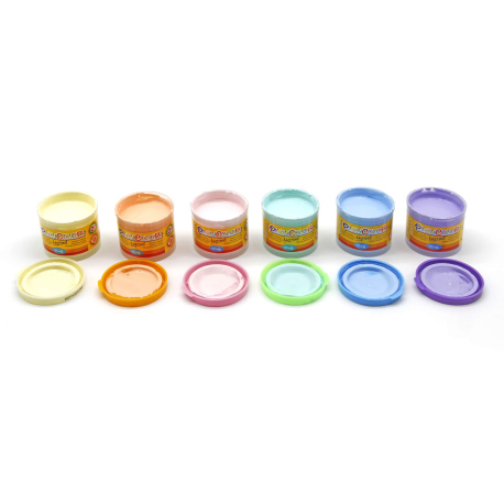FINGER PAINT BASIC - Lot de 6 pots de peinture au doigt - 40 ml. couleurs assorties - PLAYCOLOR