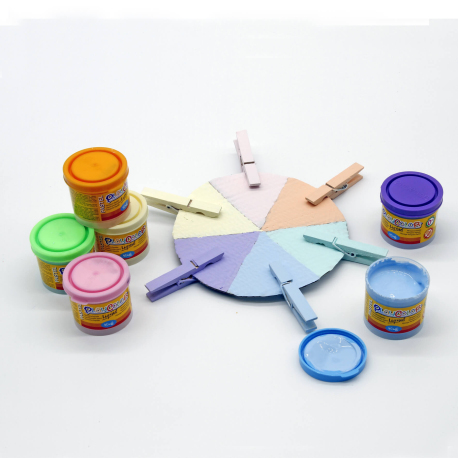FINGER PAINT BASIC - Lot de 6 pots de peinture au doigt - 40 ml. couleurs assorties - PLAYCOLOR
