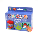 FINGER PAINT BASIC - Lot de 6 pots de peinture au doigt - 40 ml. couleurs assorties - PLAYCOLOR