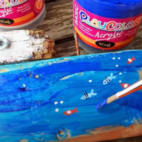 ACRYLIC BASIC - Lot de 6 pots de peinture acrylique - 40 ml. - 6 couleurs assorties - PLAYCOLOR